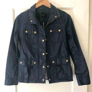 J. Crew Downtown Field Waxed Cotton Jacket Navy